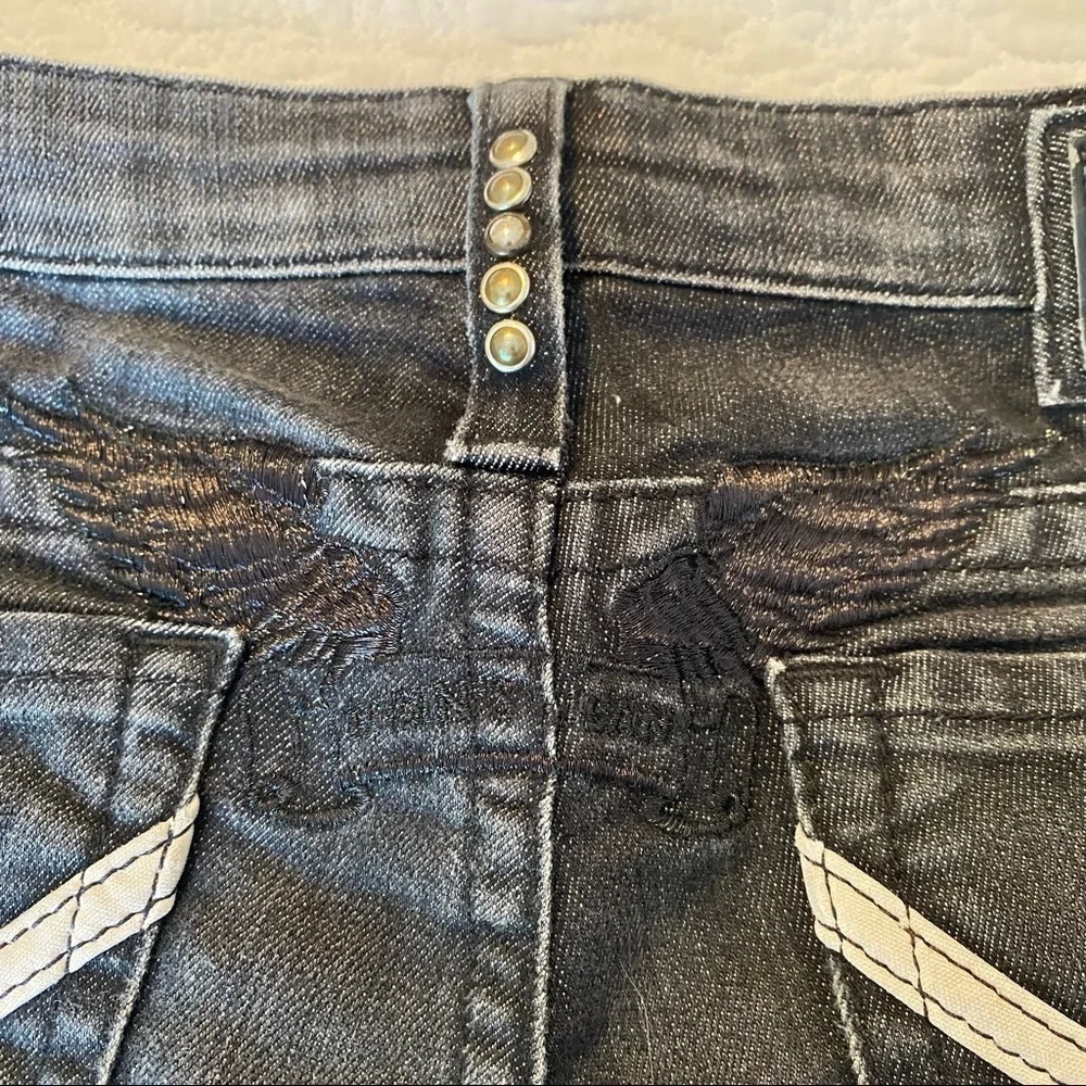 Robin’s Jean Angel Embroidered Leather Trim Bootcut Jeans - 26_9